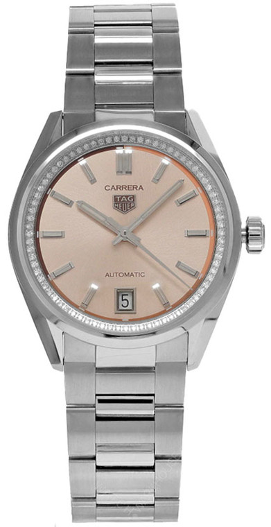 TAG HEUER Carrera Date AUTO 36MM Diamond Pink Dial SS Women’s Watch WBN231A.BA0001_662be2d879323.jpeg
