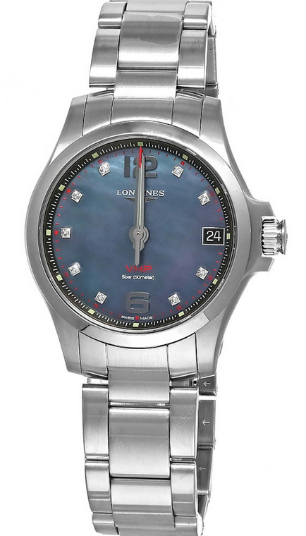 LONGINES Conquest V.H.P. 36MM Black MOP Diamond Women’s Watch L3.316.4.88.6_669d971ee80ed.jpeg